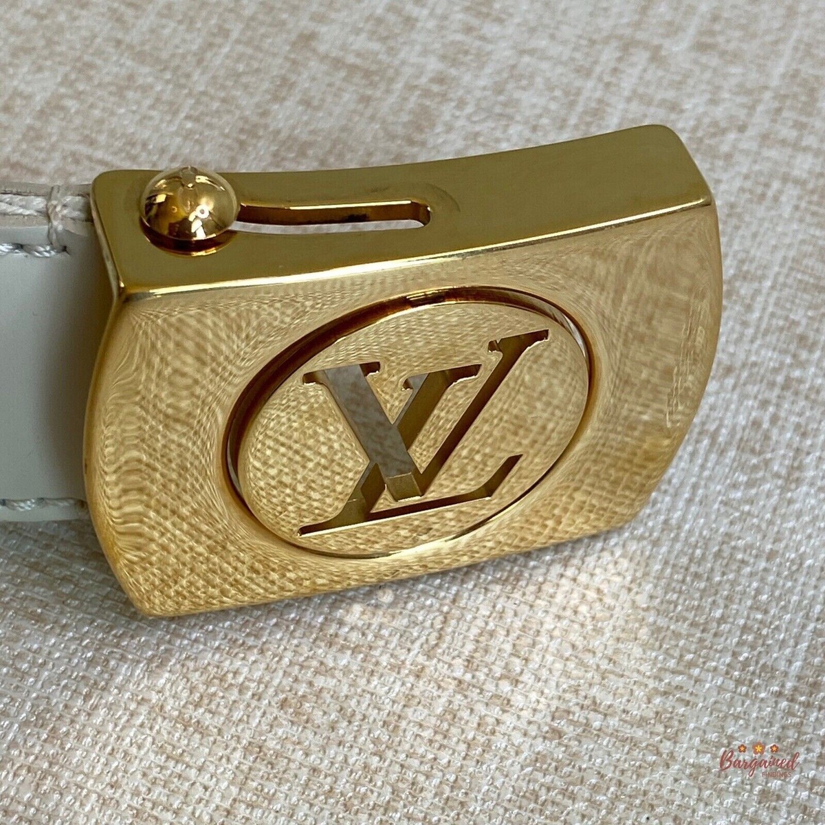 Authentic Louis Vuitton Off White Monogram Canvas Ceinture