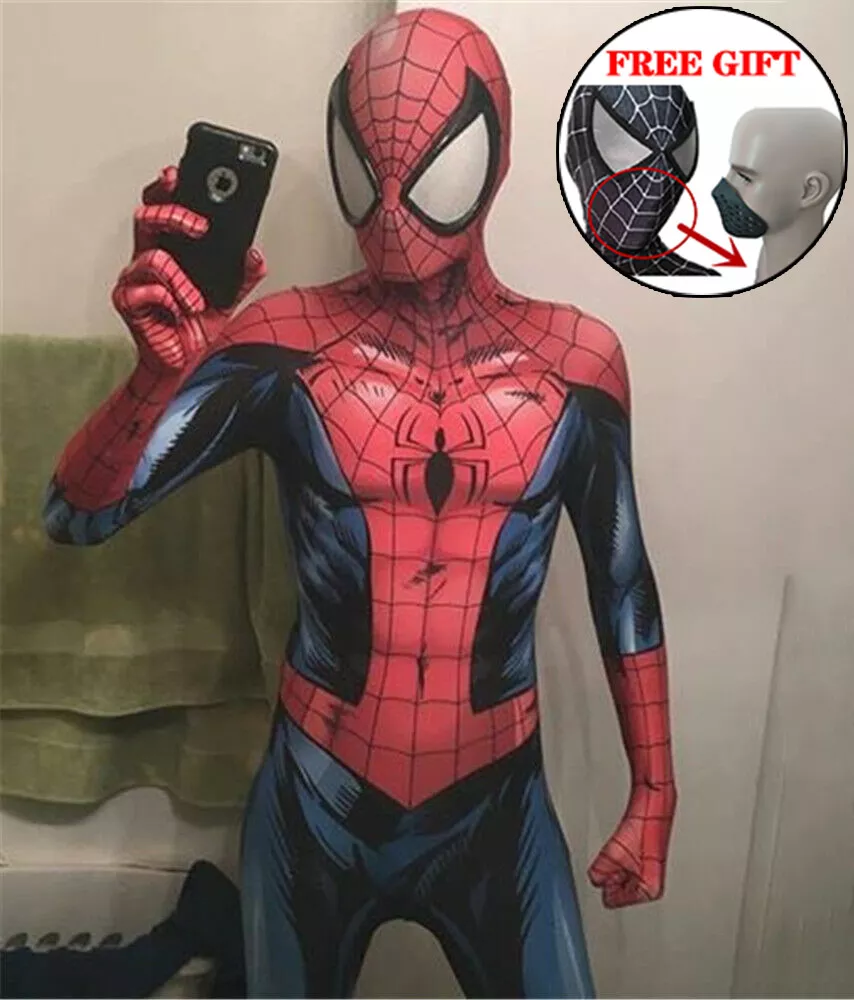 Spider-Man Far From Home Jumpsuit Spiderman Suit Cosplay Costume Halloween  Adult