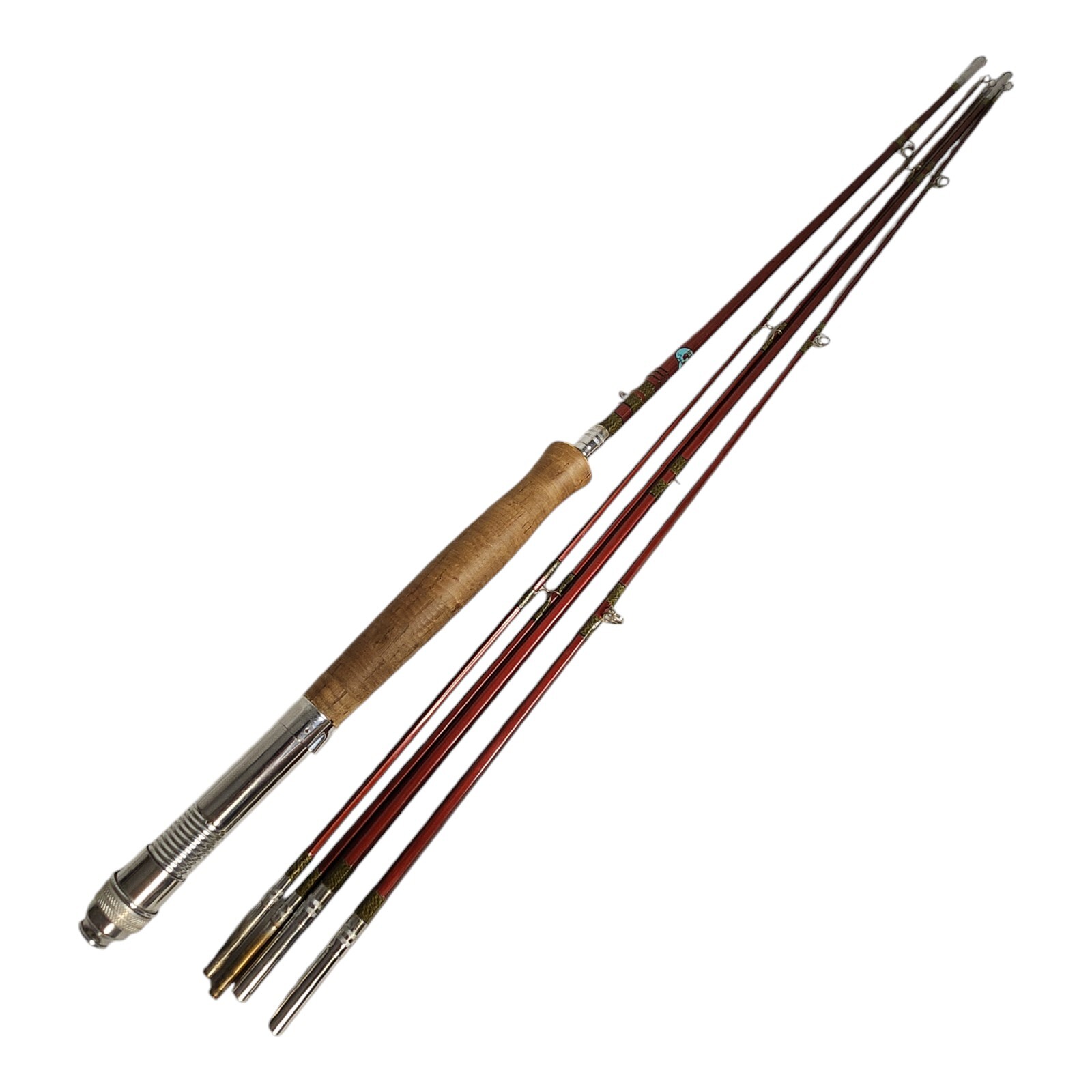 Crown Bamboo Cane Fly Rod Tokyo Japan 8' Foot 3 Piece w/2 extra tips