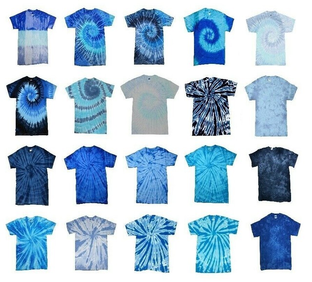 Pick a Blue Tie Dye T-Shirts Adult S M L XL 2XL 3XL 4XL 5XL Colortone | eBay