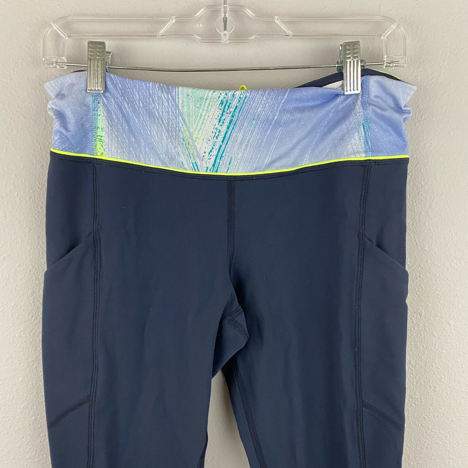 LULULEMON Blue Ruched Ankle Leggings Women's 8 Gem