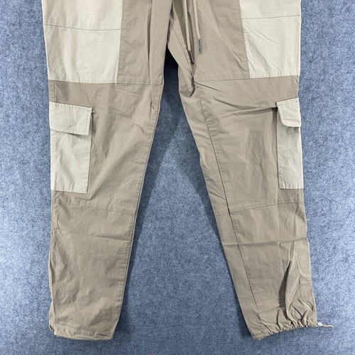 Pacsun Mens Cargo Stretch Pants Beige Tan Brown Drawstring Size Large - Picture 3 of 7