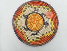 Extra Thick Coil Handcrafted Flat Basket Decorative Southwest Designs 12"-13"