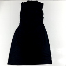 A New Day Black Sleeveless Ruched Knit Midi Dress Women's Size Large NEW