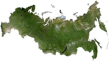 Russia Satellite Map GLOSSY POSTER PICTURE PHOTO PRINT BANNER 13771