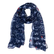 Wrapables Lightweight Vintage Bicycle Long Scarf, Blue