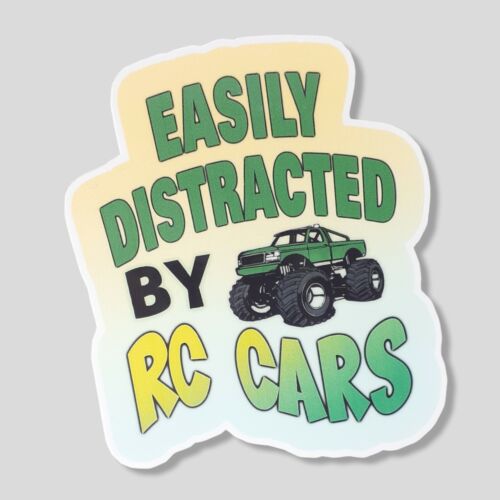Easily Distracted By RC Cars 3" Vinyl Sticker Water Resistant - Picture 1 of 1