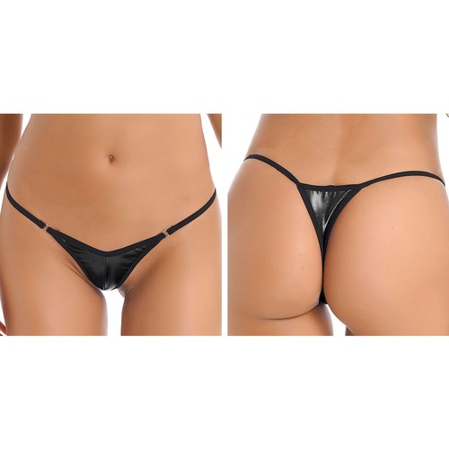 Women's Swimwear Glossy Micro Thong G String Bikini Bottom Swim Mini Thongs - Picture 23 of 106
