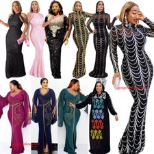 African Dashiki Women Long Maxi Dress Evening Party Gown Prom Bridesmaid Islamic