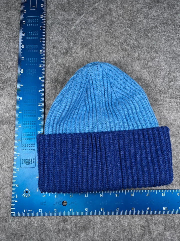 Gorro feminino H&M punho toque malha azul 7/12 poliéster elástico mistura acrílica - Imagem 3 de 4