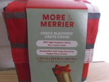 DOG CRATE CHECK BLACKOUT COVER - MORE MERRIER - LARGE - 27"x 23.5"x23.5" - NEW