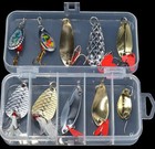 10 Spoon Baits Fishing Lures Set with Carrying Case Trout, #3 New