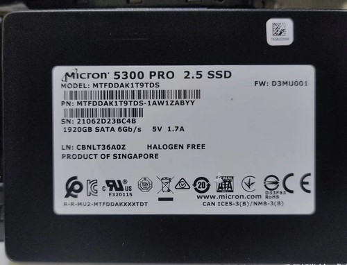 Micron 5300 PRO 1.92TB MTFDDAK1T9TDS D3MU001 Server SSD SATA 2.5"