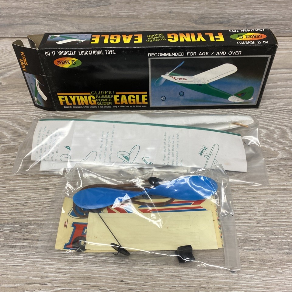 Rubber Band Power Glider Kit FLYING EAGLE Foam Educational DIY Child
