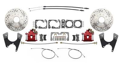 1975-81 Camaro Rear Disc Brake Conversion Kit RED Calipers Staggered Shocks