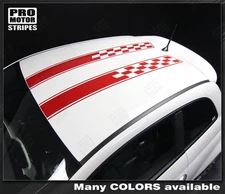 Fiat 500 Hood and Roof Double Stripes Decals 2012 2013 2014 2015 Pro Motor