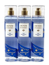 NEW 3 BATH  BODY WORKS DENIM  DAISIES FINE FRAGRANCE MIST BODY SPRAY 8 FL OZ