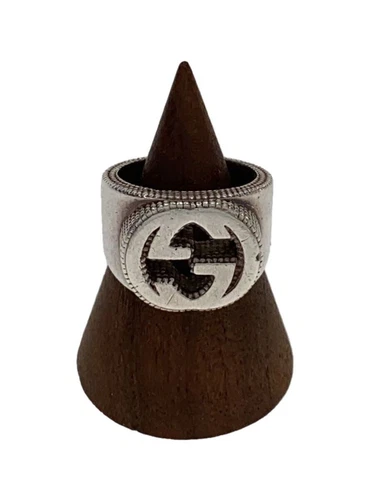 Anello Gucci SV925 12 Argento Uomo Logo Inciso Lettera Firma