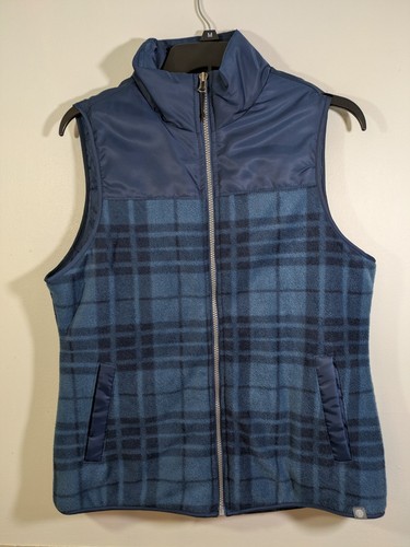 44 Degrees North Womens Vest Small Blue Plaid