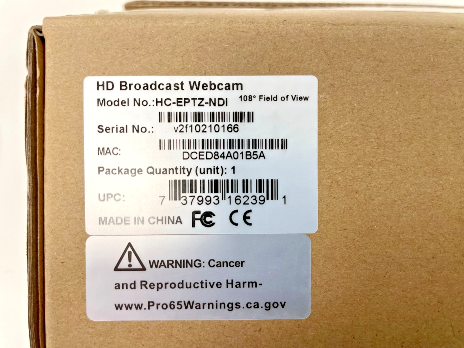 HuddleCamHD HC-EPTZ-NDI Webcam - 8.5 Megapixel - 30 fps - Gray