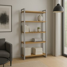 Libreria Scaffale in Legno Massiccio e Ferro – Design Industriale Artigianale