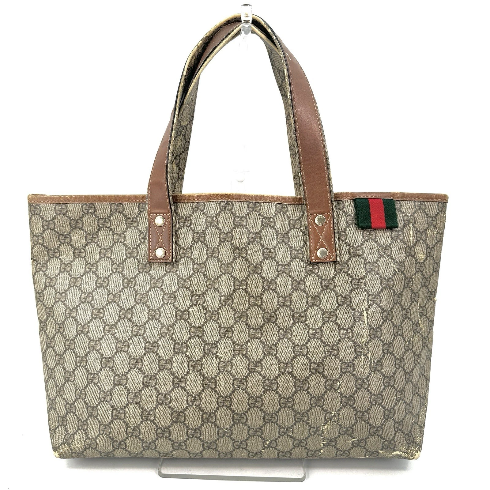 Grand sac fourre tout Gucci Web Loop GG Supreme en toile AUTHENTIQUE