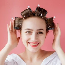 Willbond 20pcs Medium Wire Mesh Hair Rollers with Picks, Black 2.5"x1.4"