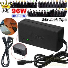 Universal 96W 34 Heads Adapter AC DC Power Supply Charger 12V-24V For PC Laptop