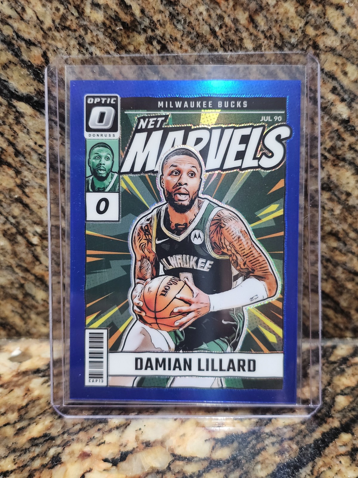 2024-2025 Donruss Optic Damian Lillard Net Marvels Blue Prizm /49 #20 Bucks