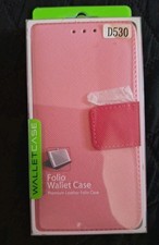 Nuevo estuche tipo billetera tipo folio de cuero premium rosa HTC Desire 530