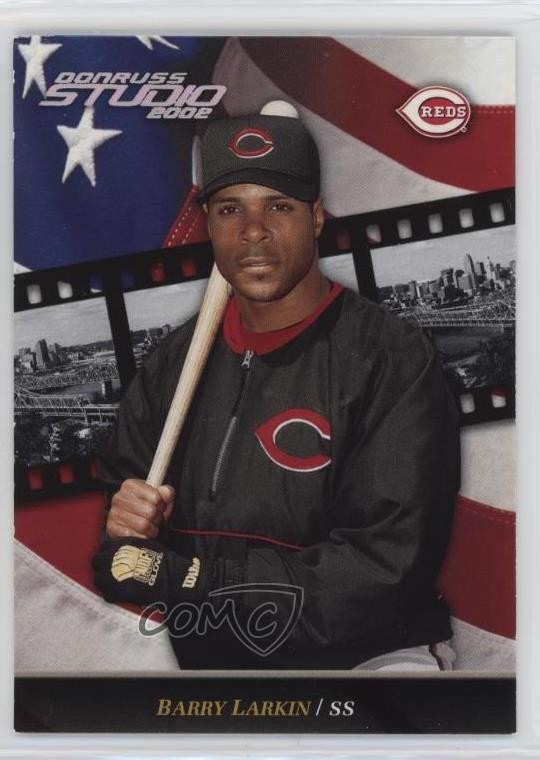2002 Donruss Studio Sample Silver Barry Larkin #18 HOF t2u
