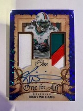2023 Panini One Ricky Williams Blue Dual Jersey Patch Auto /75 #347 One For All