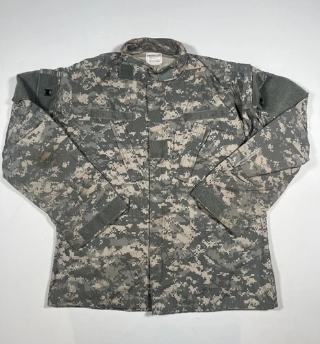 Military Camo Jacket Mens Medium Gray Digital ACU Army Combat Uniform Workwear - product listing photo