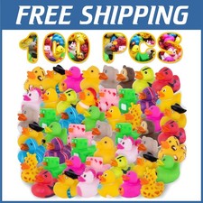 100 Rubber Ducks for Jeep Ducking, Bulk Bath Toys Kids Love