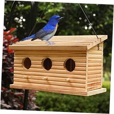 Bird Houses for Outside,Outdoor Bird House Room for 3 Bird Families 3 Hole