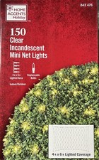 HOME ACCENTS HOLIDAY 150 Clear Incandescent Mini Net Light 4ft X 6ft
