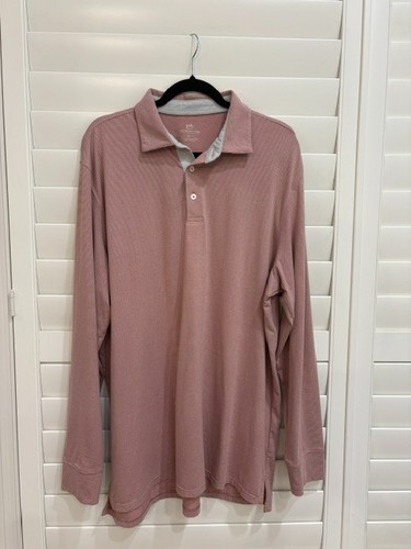 Southern Tide Ryder Montefuma Performance Red Striped Polo Mens XL Long Sleeve