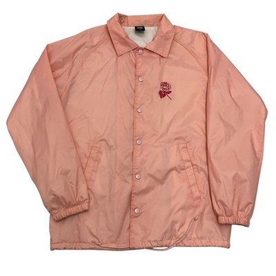 Obey Rose Coach Jacke Herren Medium Rosa Nylon Druckknopfleiste Streetwear