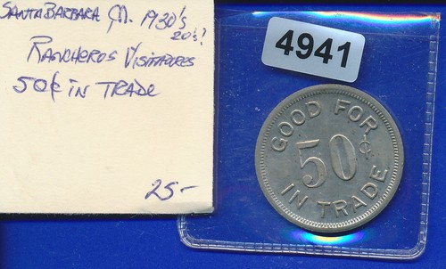 GOOD FOR 50 CENTS RANCHEROS VISIT - #4941