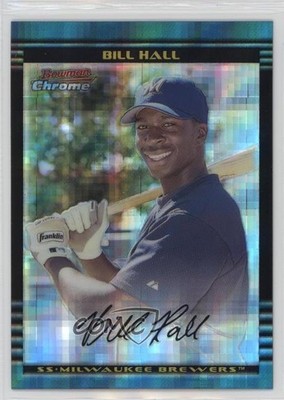 2002 Bowman Chrome X-Fractor 37/250 Bill Hall #123 Rookie RC 3c7
