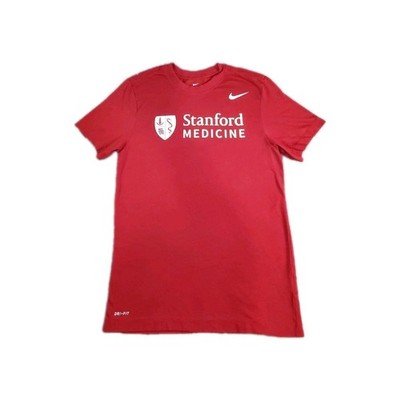 Nike Tee Stanford Medicine Shirt Mens Sz S Red Athletics Cardinal Dri-fit C35-39