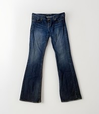 Express 8R Stella Boot Low Rise stretch blue jeans broken loop