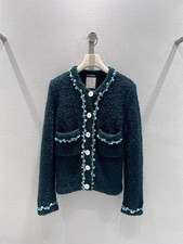 NO TARIFFS CHANEL CC Wool Knitted Cardigan Vintage Series Women's Jacket Size M