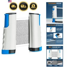 Retractable Ping Pong Net, Upgrade Table Tennis Net Stands Upright Without Sa...