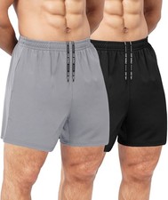 2 Pack Men's Gym Workout Shorts - 5'' Quick Dry Athletic Running Shorts for C...