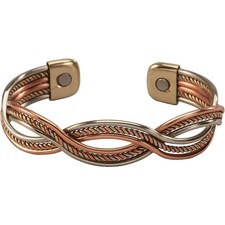Copper Braid Cuff Bracelet Jewelry Magnetic Therapy Tricolor One Size Gift NEW
