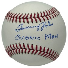 Tommy John Signed Autographed ROMLB Baseball w/ Bionic Man JSA Witness COA
