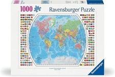 Ravensburger puzzle 1000 pcs. Item nr. 19633 Political World Map. NEW
