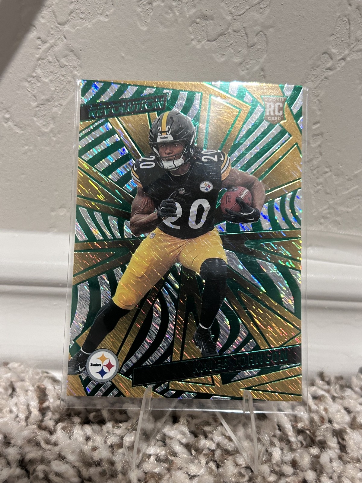 2025 Panini Revolution - Rookies Kaleb Johnson #223 Green Storm /699 (RC)