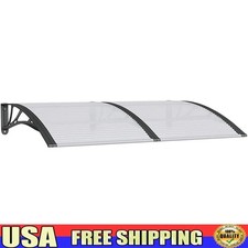 All Weather Door Canopy Polycarbonate Rain Snow Protection Easy Install New